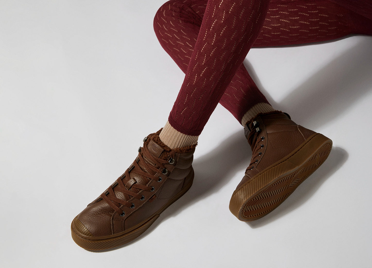 OCA THERMA High Hooks Pebbled Leather Brown Boot