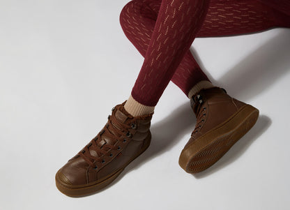 OCA THERMA High Hooks Pebbled Leather Brown Boot