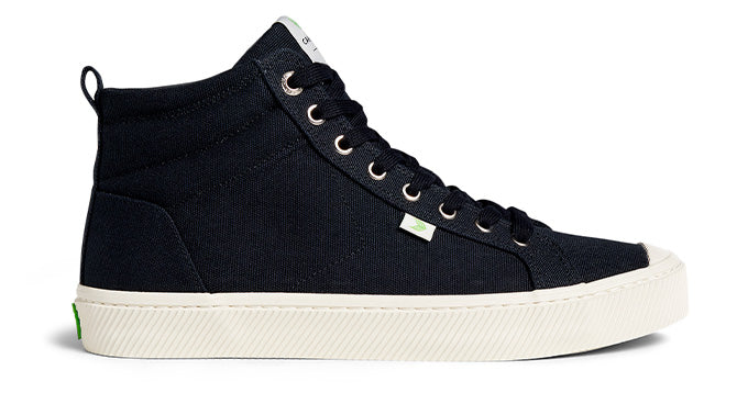 Oca high black canvas white sole