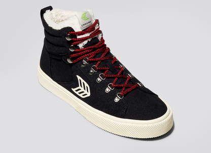 CATURI Suede Black Ivory Logo Boot