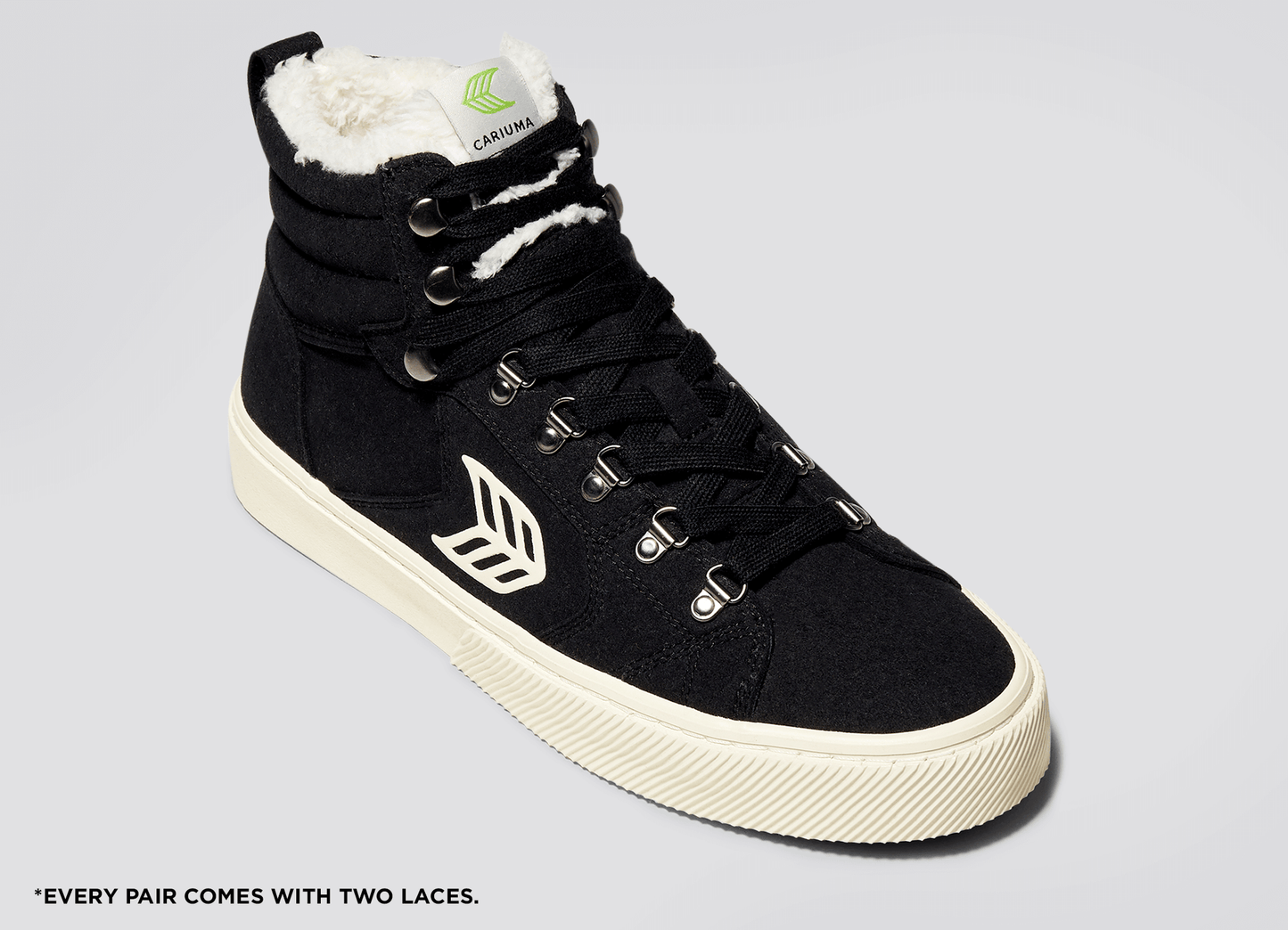 CATURI Suede Black Ivory Logo Boot