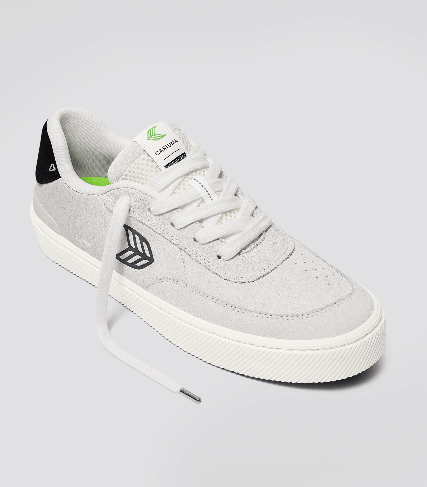 LUAN PRO Smoke White Suede Black Logo Sneaker