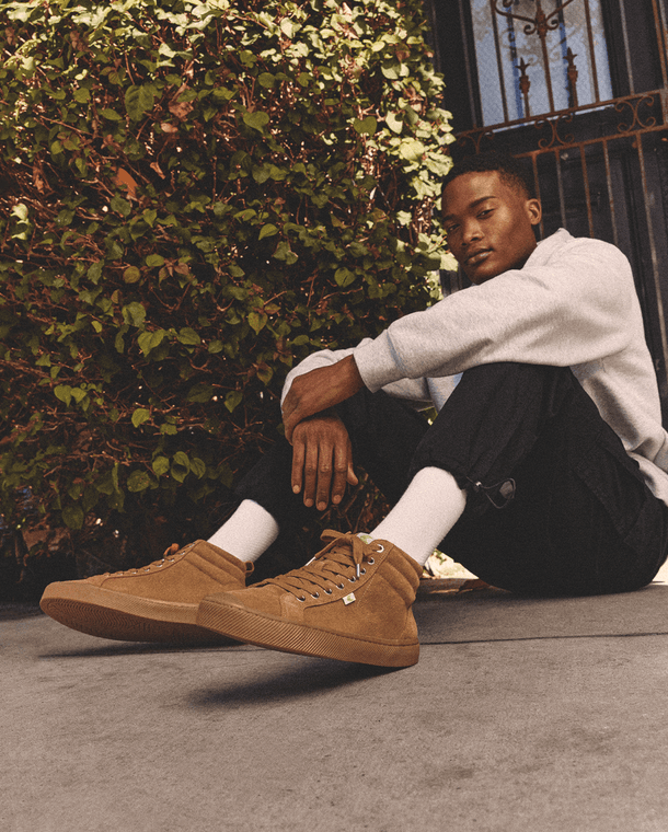 Men s Camel Brown High Top Suede Sneakers OCA High C A R I U M A