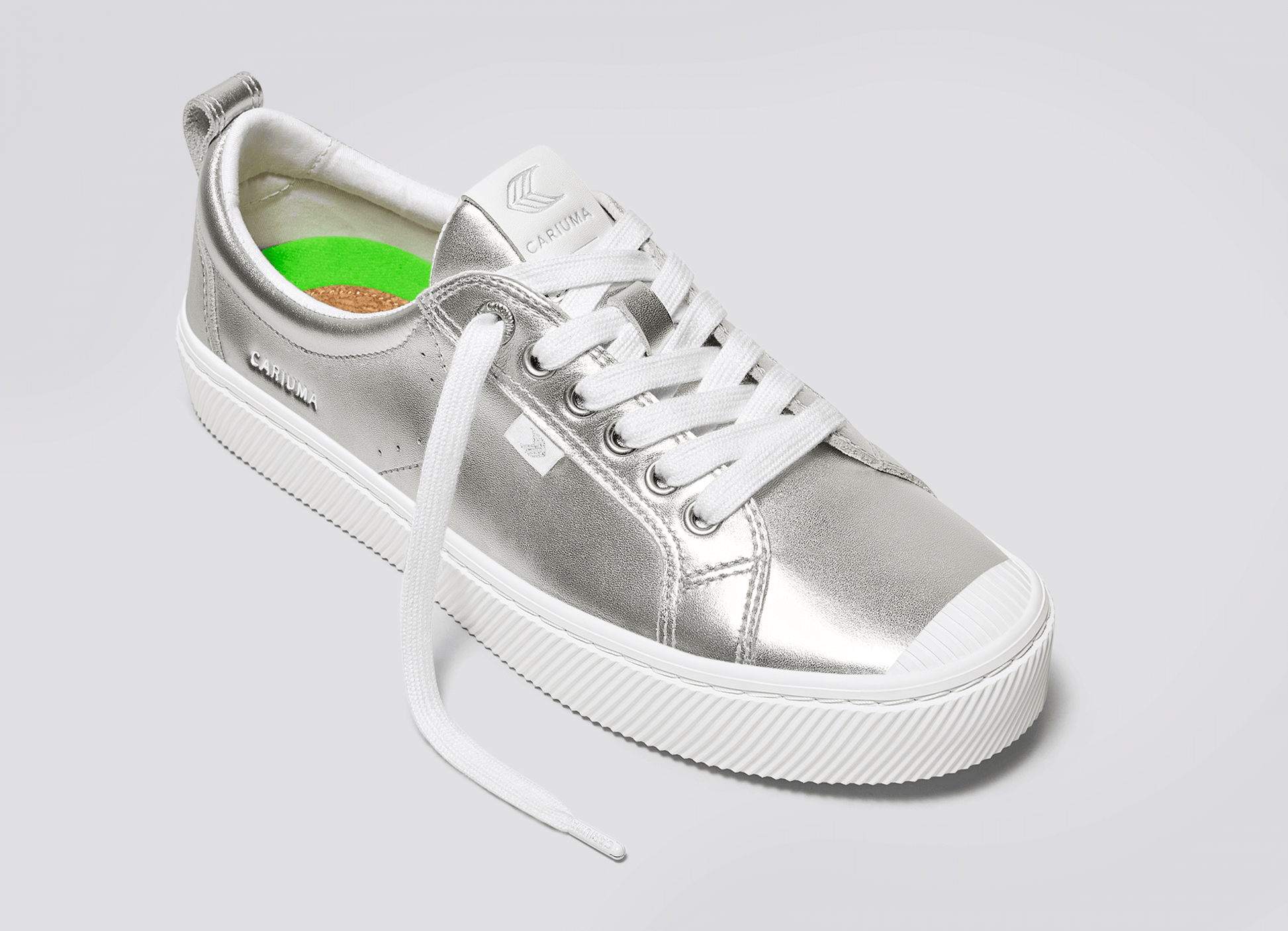Metallic leather sneakers on sale