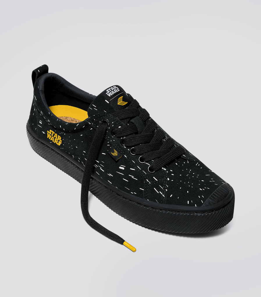 CARIUMA Men s Star Wars All Black Suede Low Top Sneakers Oca Low