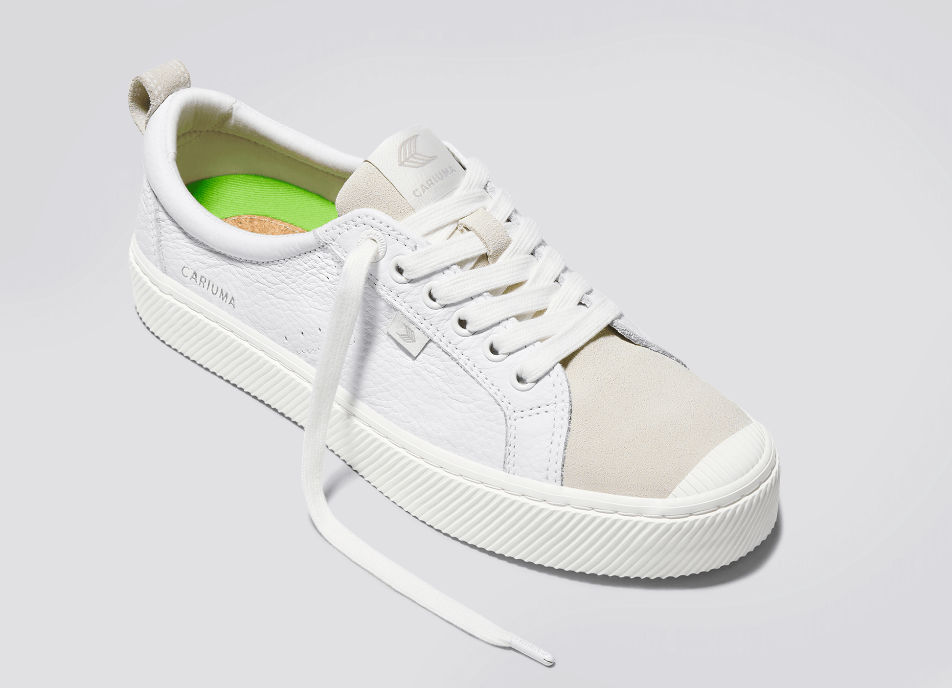 Women's Low Top White Leather and Suede Sneaker | OCA Low – CARIUMA Women's Low Top White Leather and Suede Sneaker | OCA Low – CARIUMA