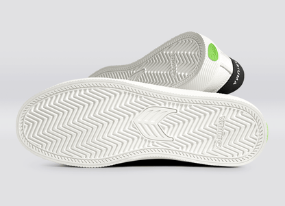 SALVAS Pebbled Leather White Ice Logo Black