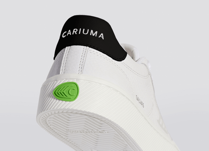 SALVAS Pebbled Leather White Ice Logo Black