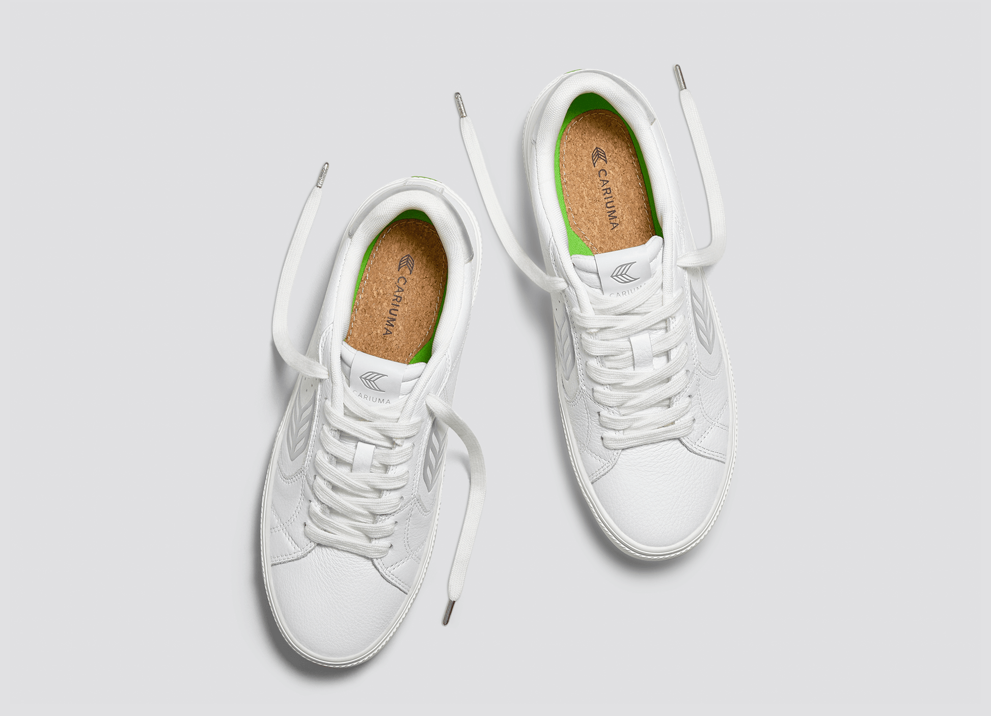 SALVAS White Premium Leather Silver Logo Sneaker Women