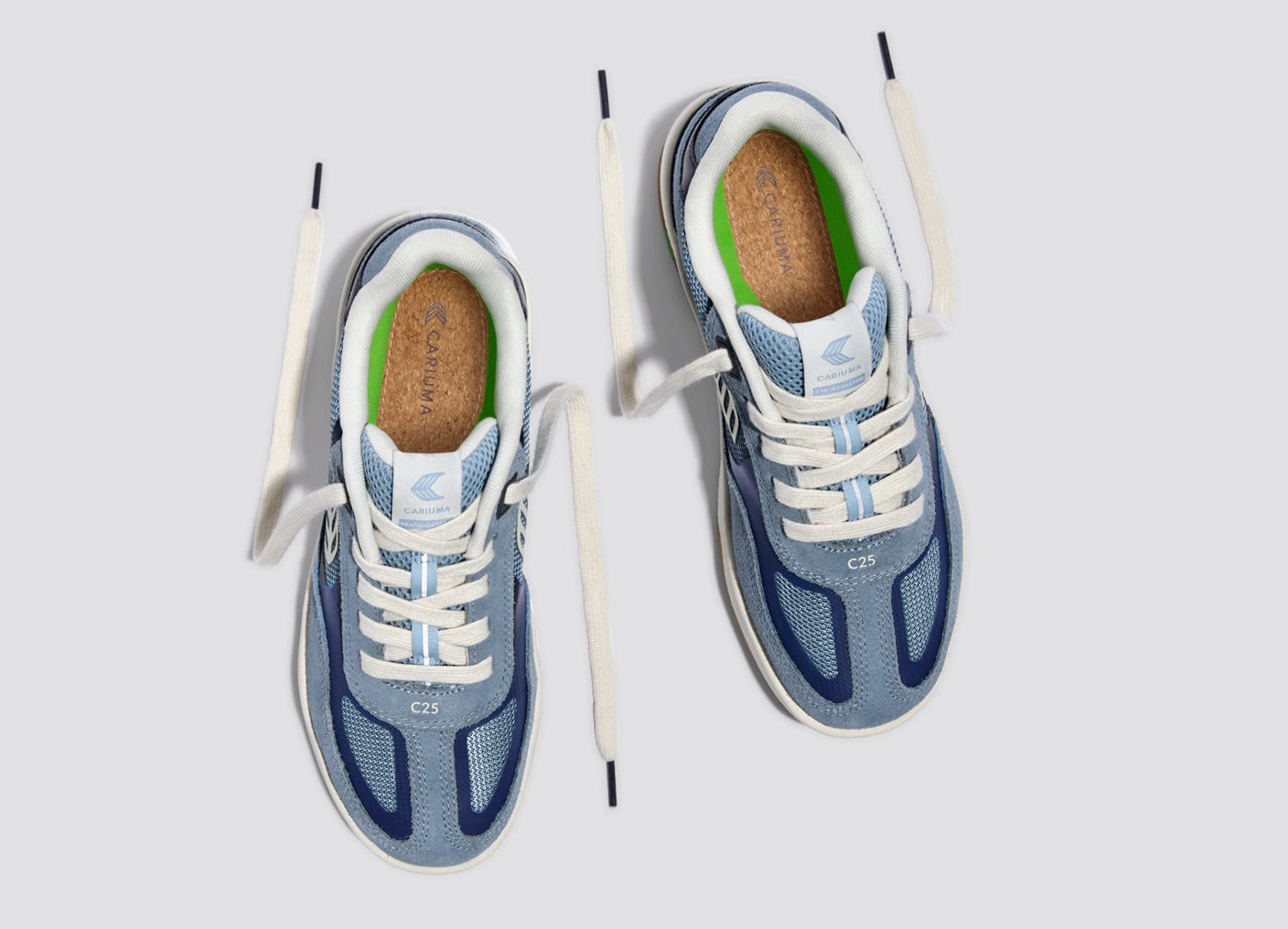 Skategoat C25 PRO Suede Mirage Blue Mesh Bright Navy Ivory Logo