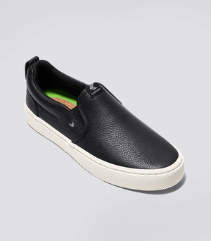 SLIP-ON Black Premium Leather Sneaker Men