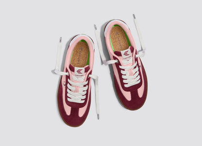 TOCA Nylon Teak Bright Rose Suede Cabernet Red