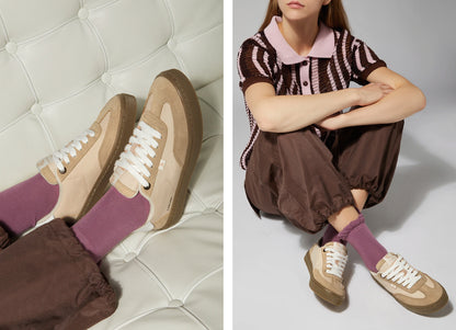 TOCA Nylon Teak Light Cream Suede Latte