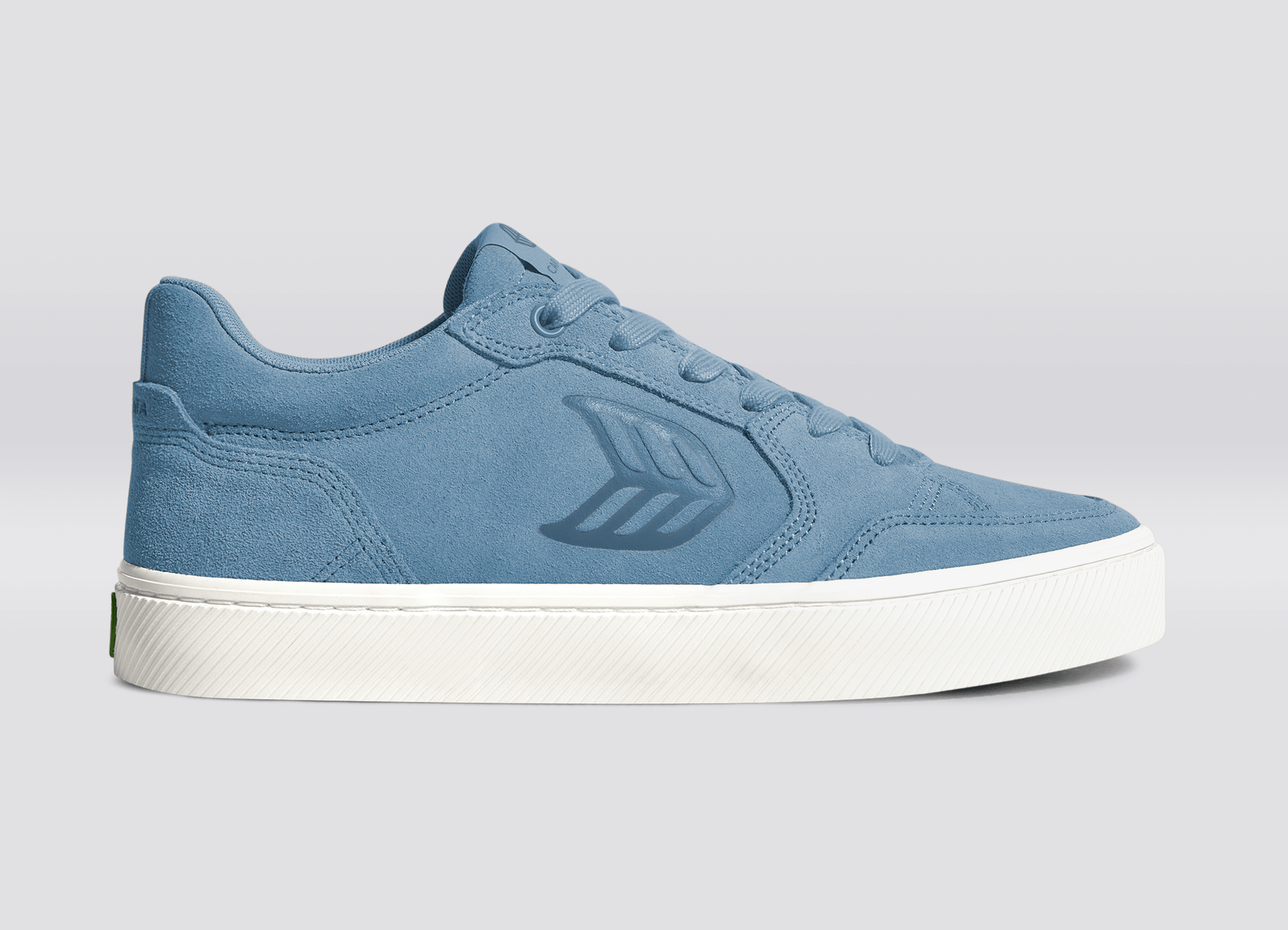 Argentina Blue Suede Washed Blue Logo Low Top Sneaker VALLELY