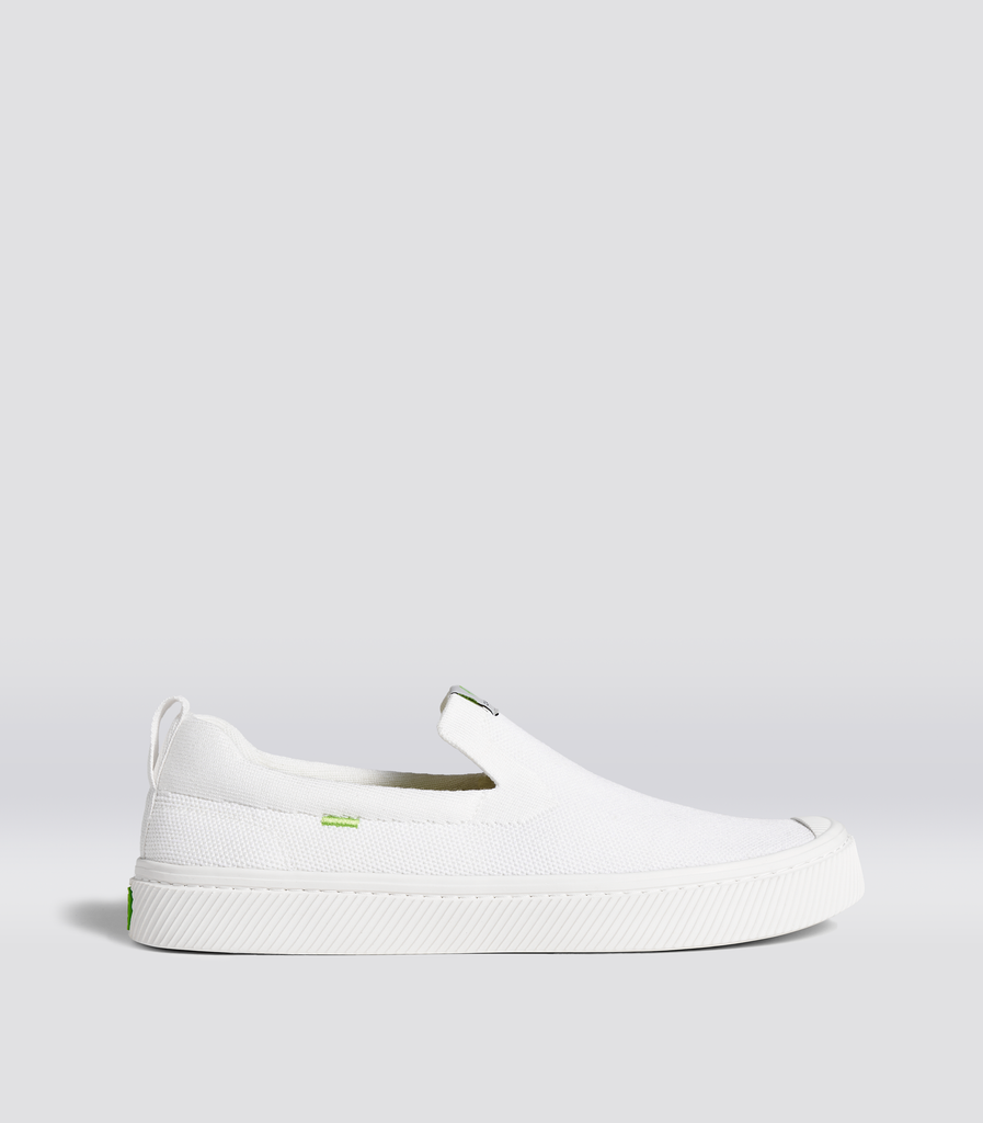 CARIUMA Men s Knit White Slip on Shoes IBI SLIP ON