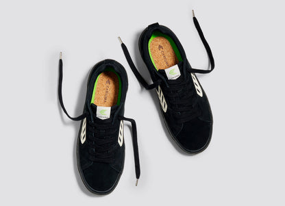 CATIBA PRO Suede and Canvas All Black Ivory Logo