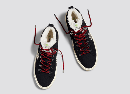 CATURI Suede Black Ivory Logo Boot