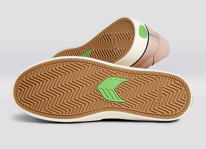 NAIOCA PRO Suede and Canvas Rose Ivory Logo