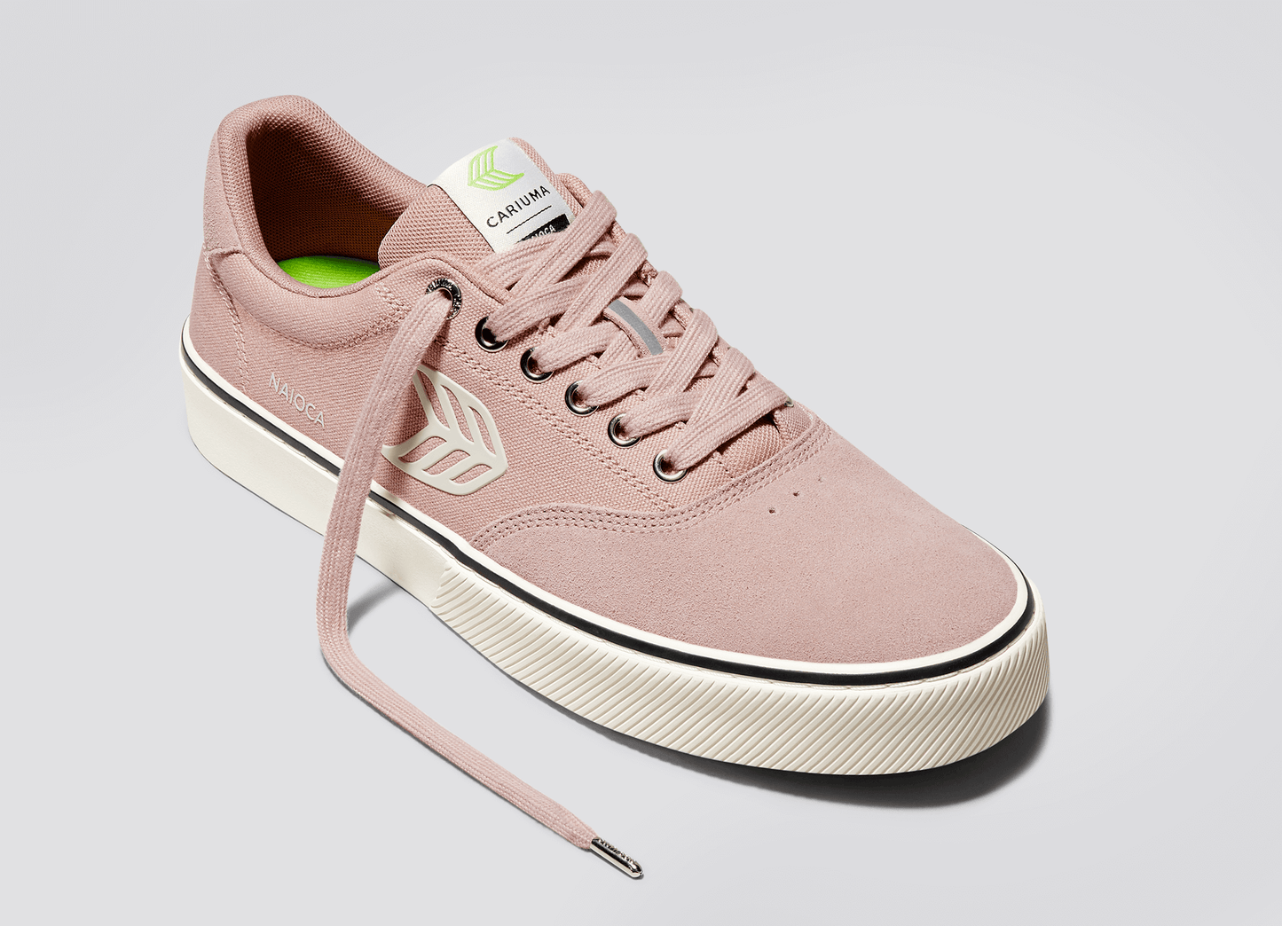 NAIOCA PRO Suede and Canvas Rose Ivory Logo