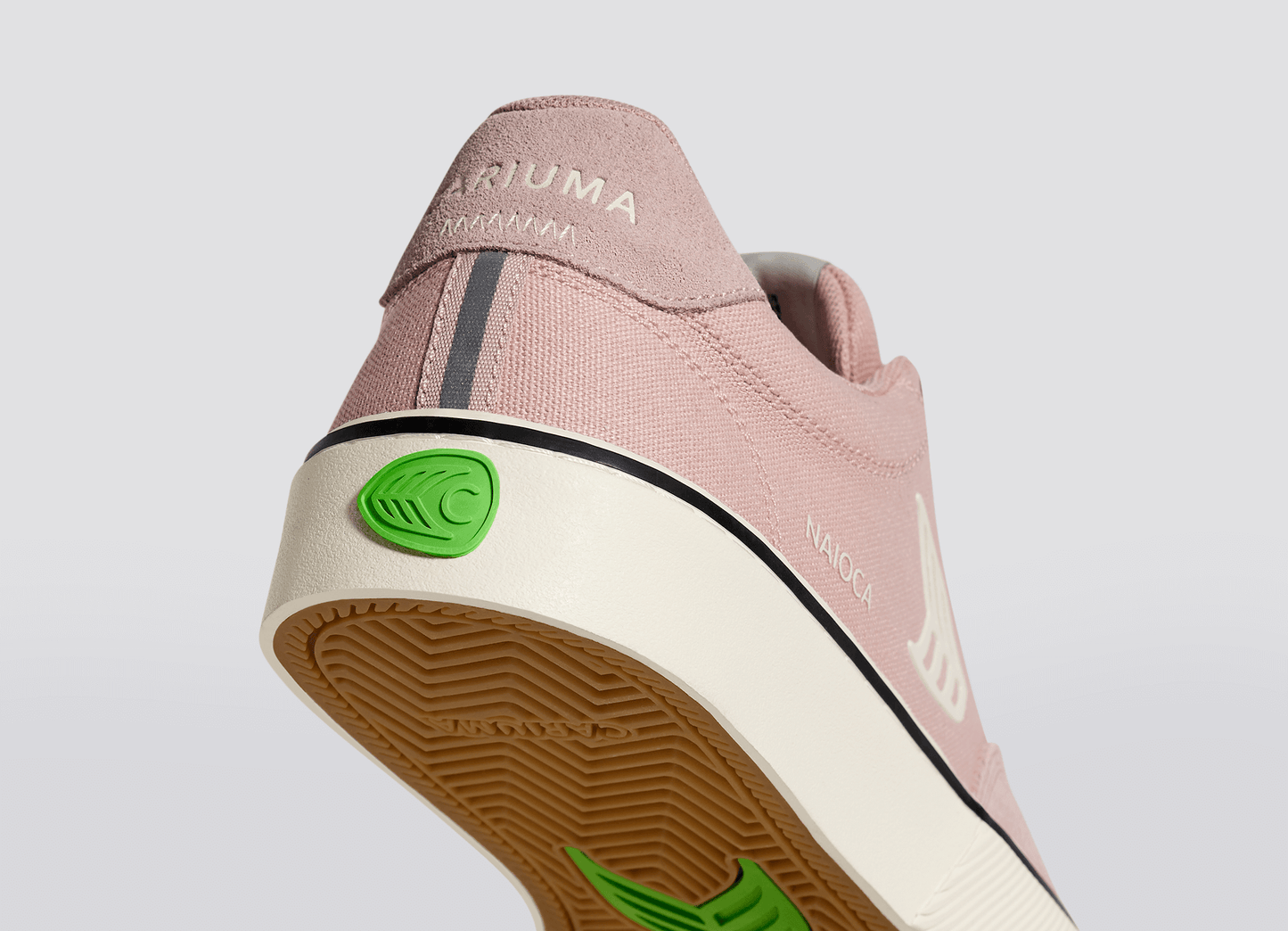 NAIOCA PRO Suede and Canvas Rose Ivory Logo