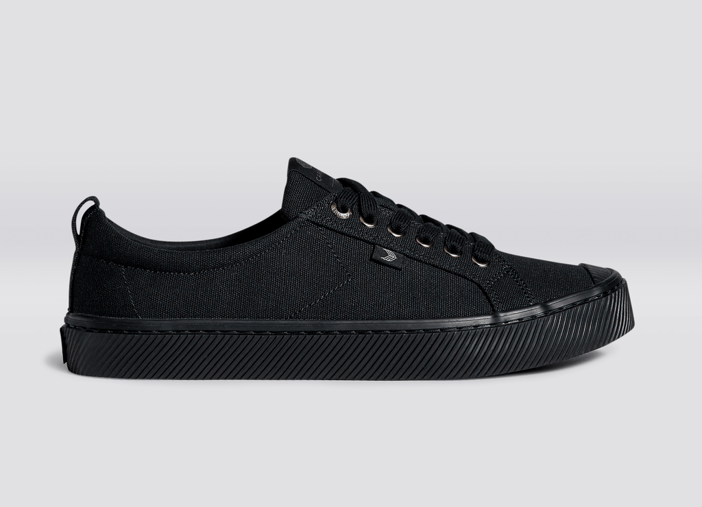 Canvas shoes in black store