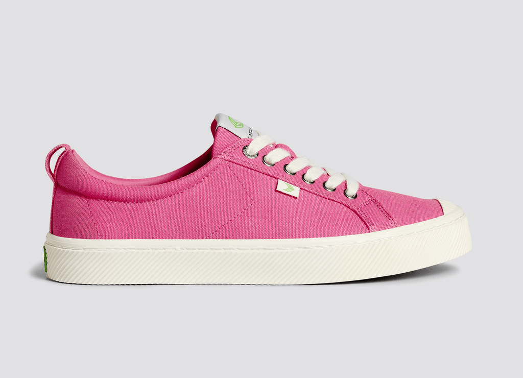 Womens pink canvas best sale sneakers