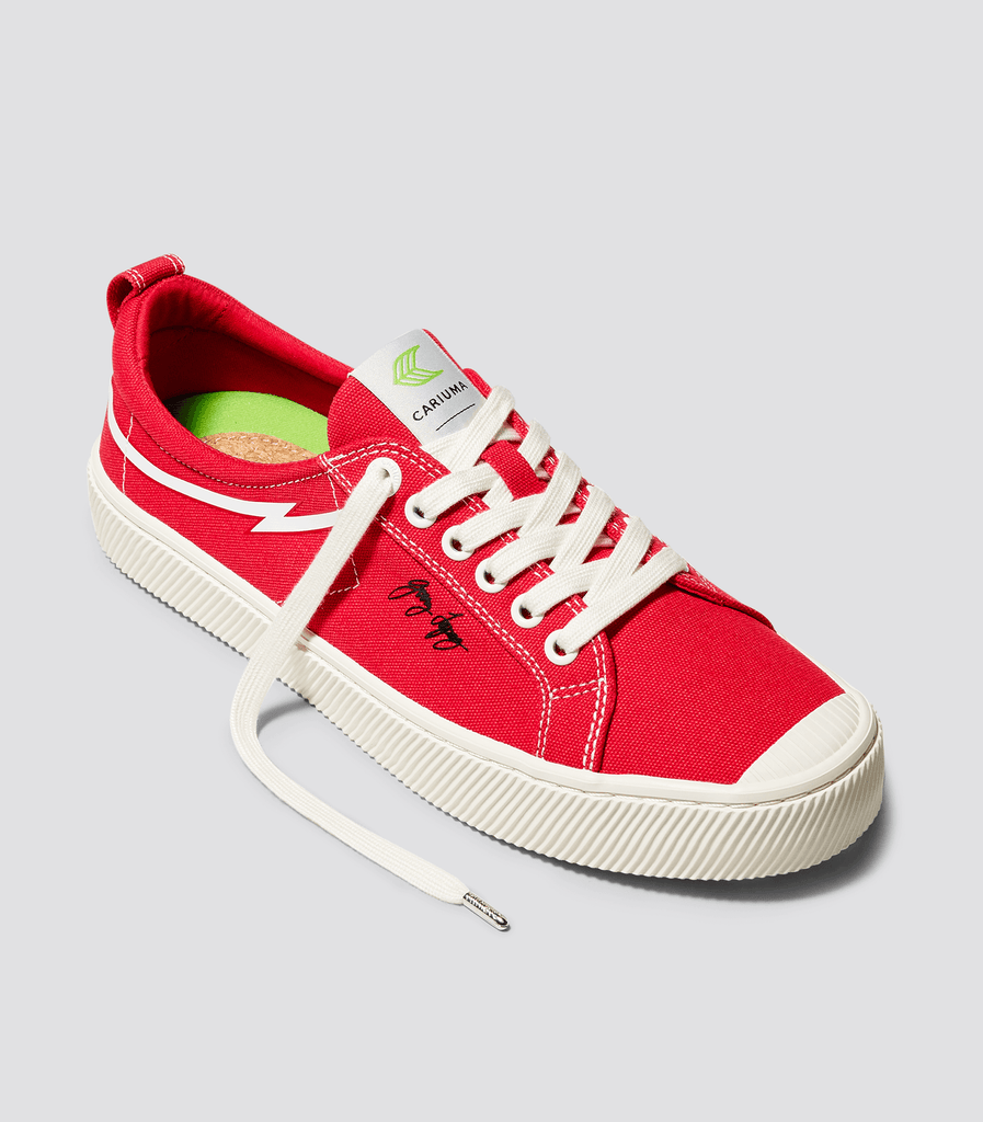 CARIUMA Women s Low Top Gerry Lopez Red Canvas Sneaker OCA Low