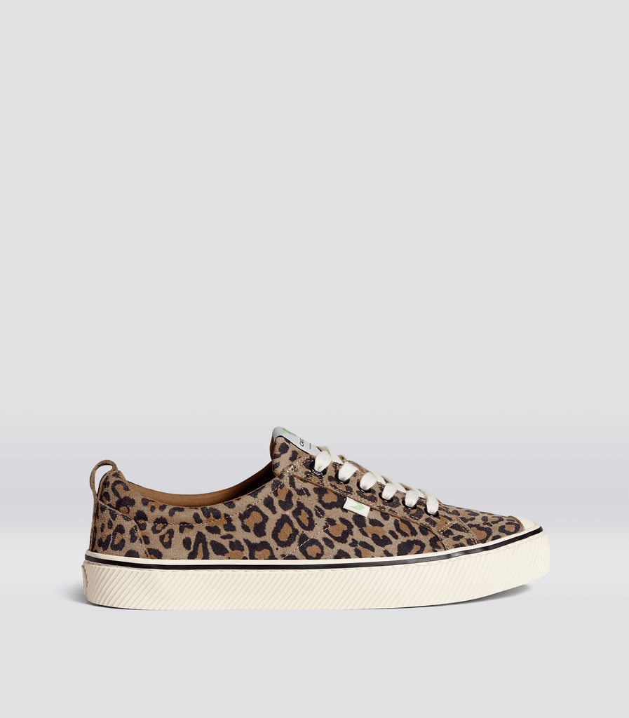 CARIUMA Women s Low Top Stripe Leopard Print Suede Sneaker The