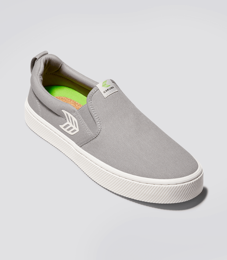 Men s Canvas Grey Slip on Sneakers Slip On CARIUMA