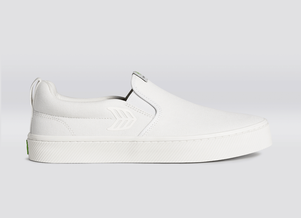 White canvas slip on sale