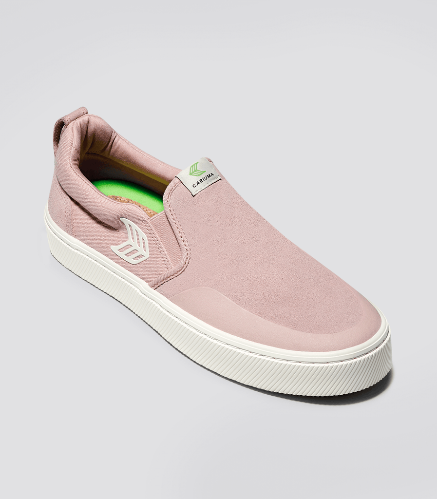 Pink slip top on shoes