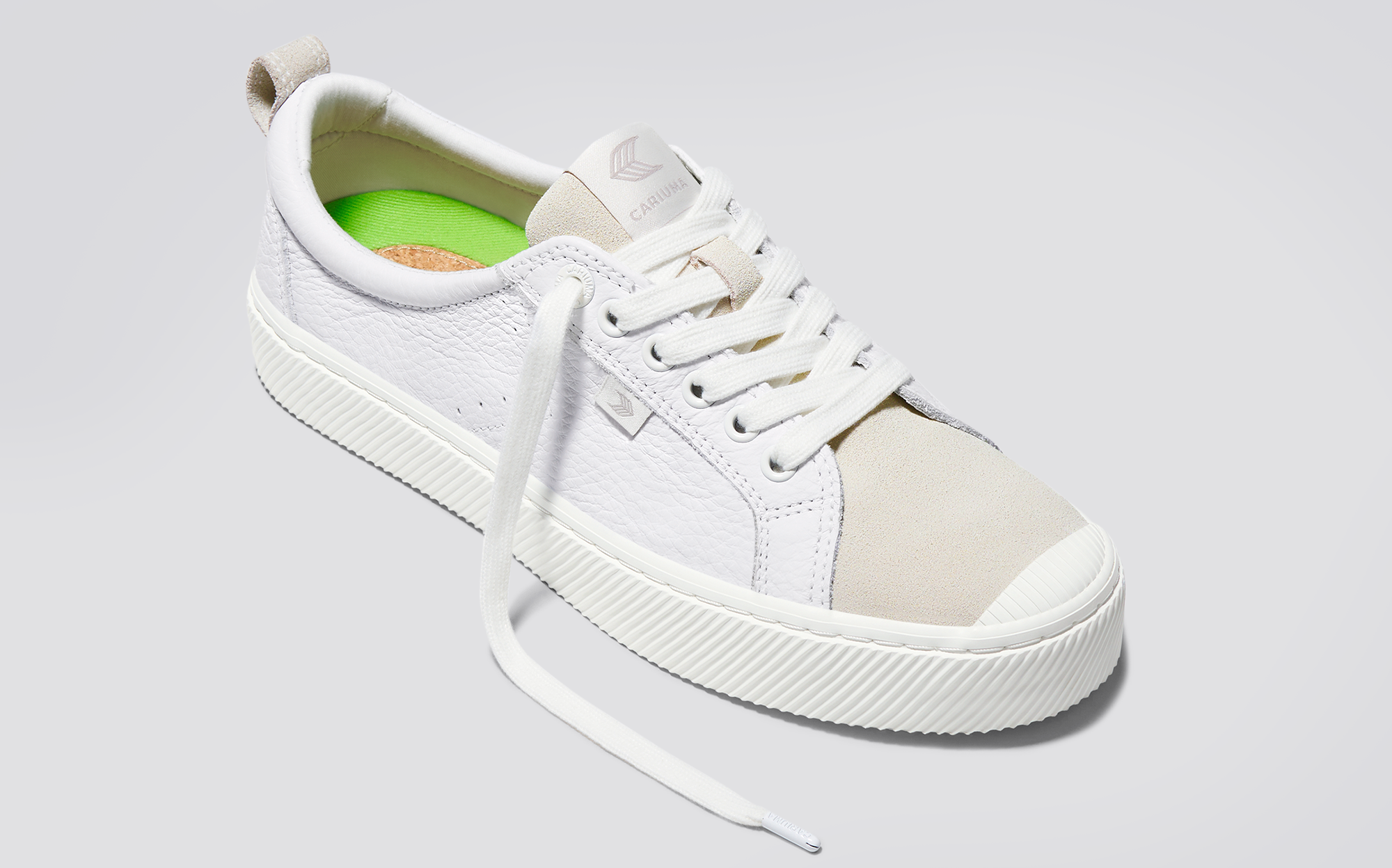 White Leather and Suede Sneaker | OCA Low